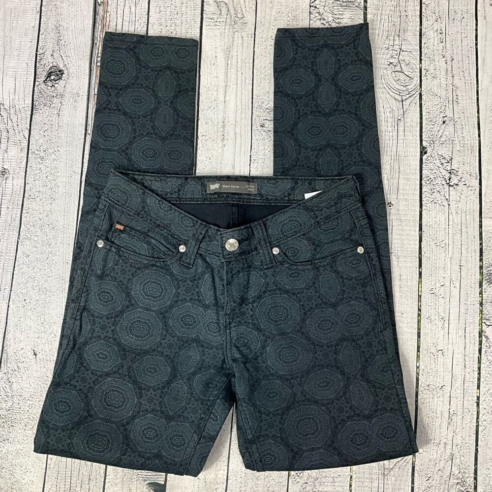 LEVI’S Demi Curve Low Rise Skinny Medallion Print Jeans